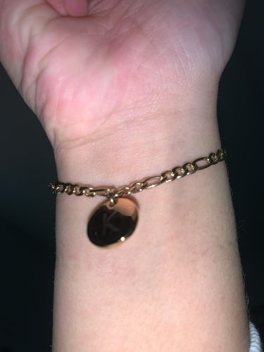 Customer photo review of 4mm Figaro Link Engravable Charm Bracelet