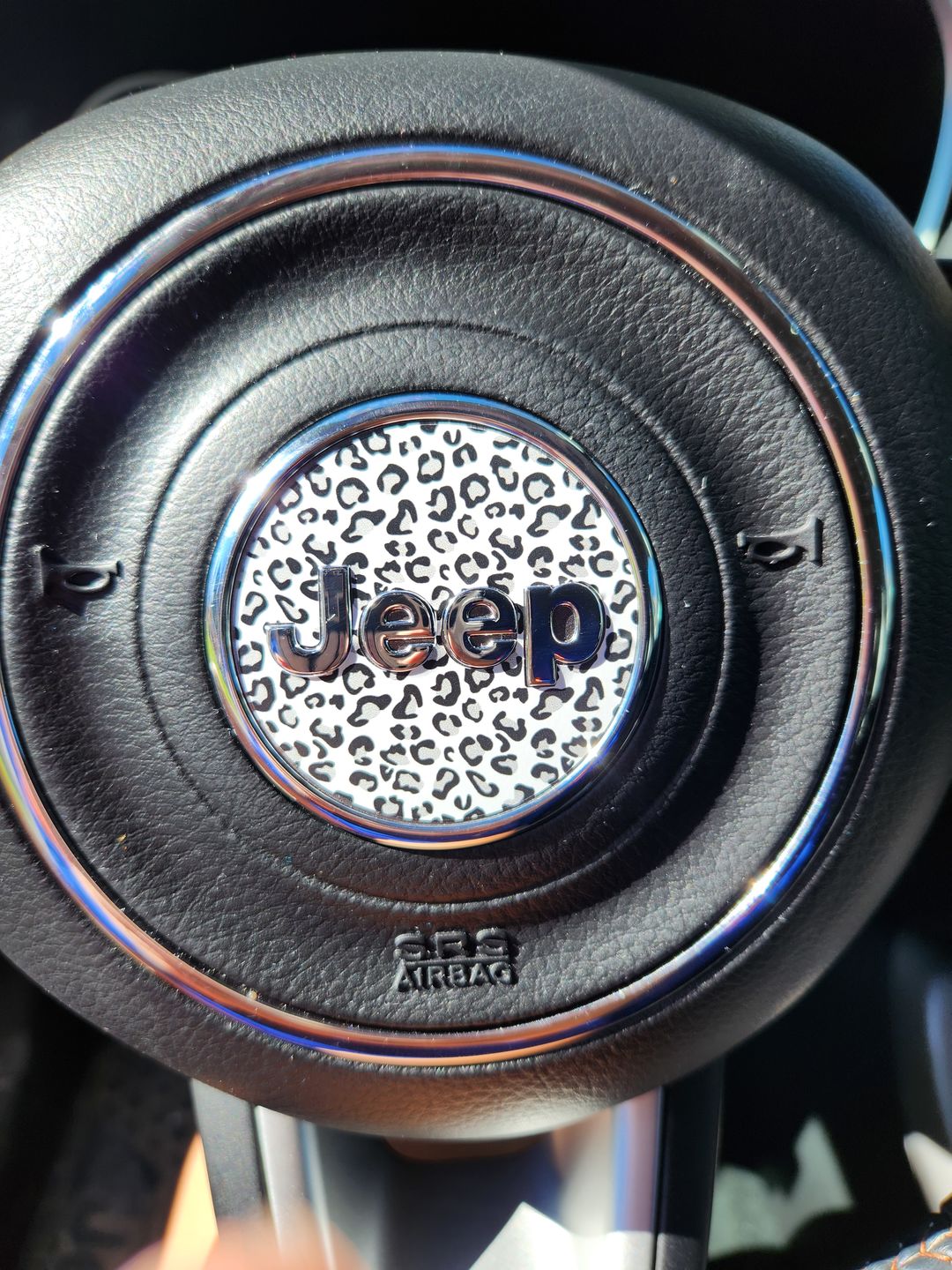 Customer photo review of Animal Print Steering Wheel Decal for Jeep