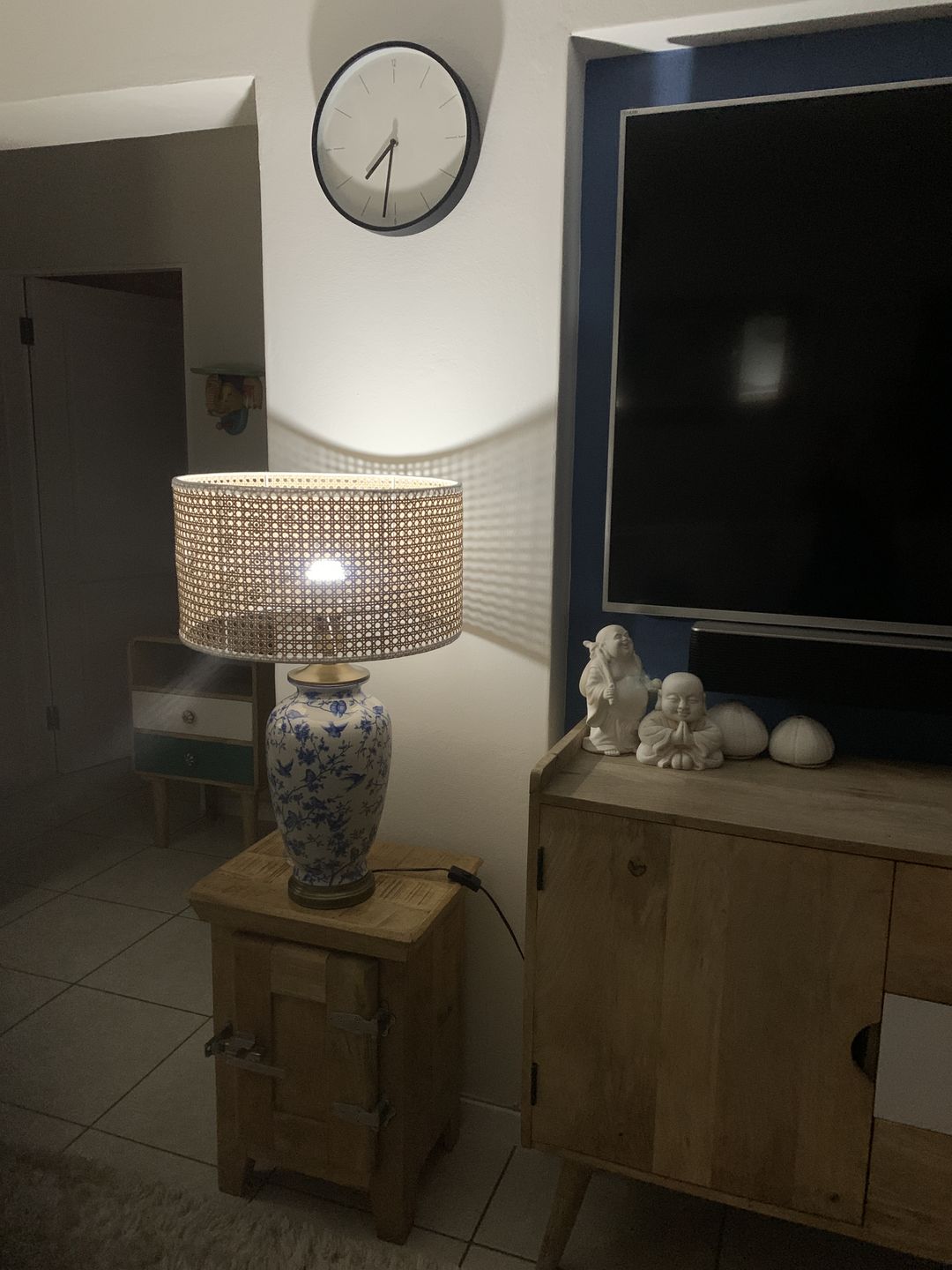 Customer photo review of Cape Lux Rattan Cane Drum Shade Only 2 Options