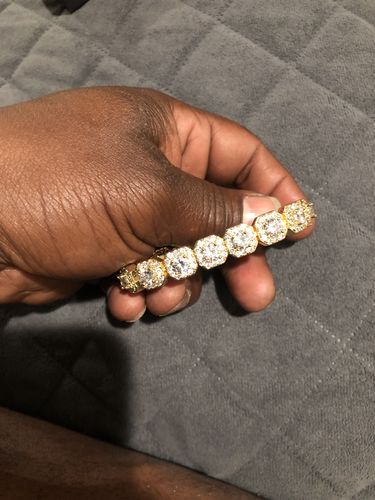 Customer photo review of Clustered Tennis Gold Bracelet (10mm)
