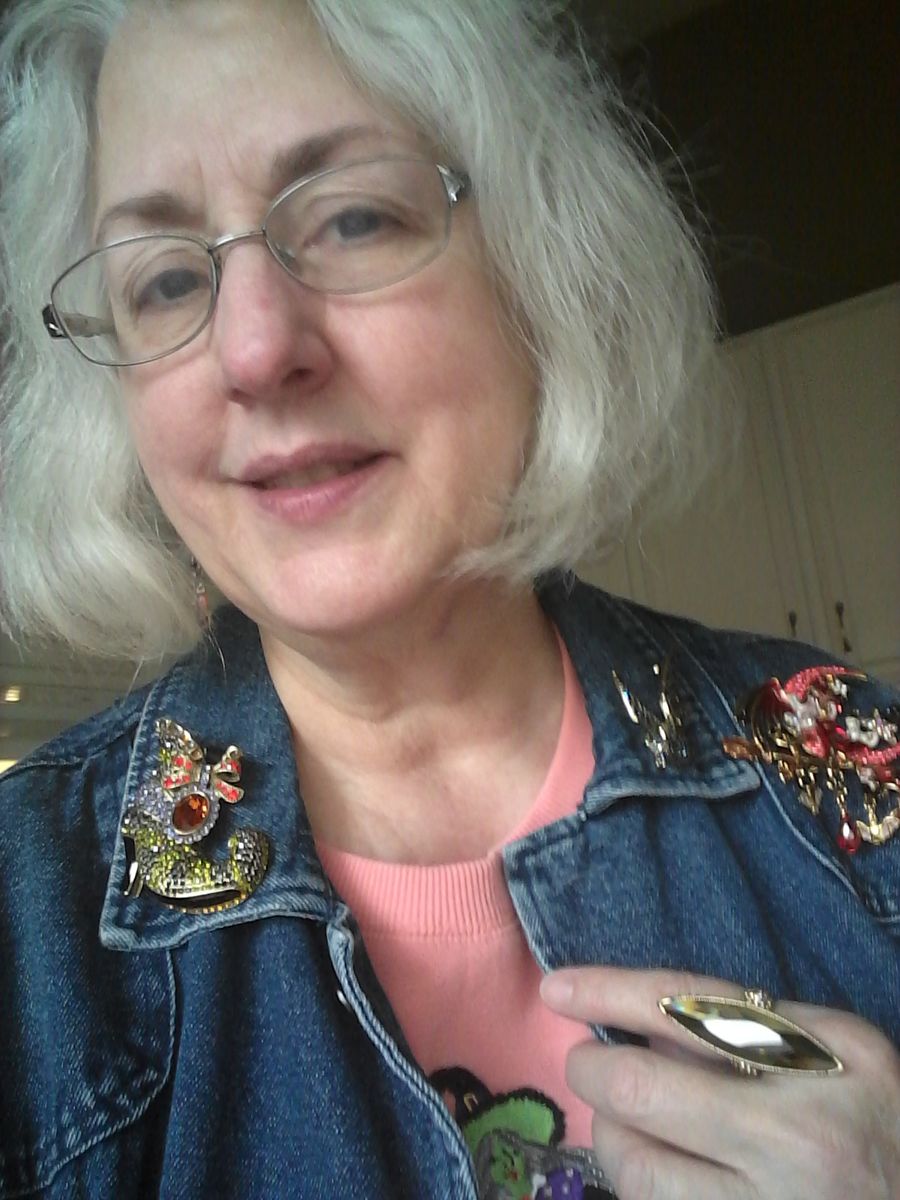 Customer photo review of HEIDI DAUS®"Walk Witch Way" Enamel Crystal Boot Pin