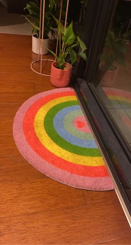 Customer photo review of Shaped rainbow door mat