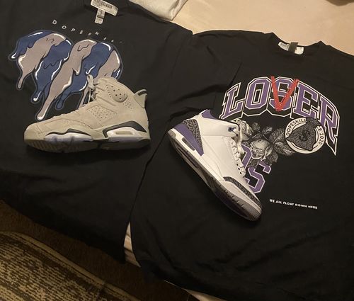 Customer photo review of Jordan 3 Dark Iris DopeSkill Sweatshirt Loser Lover Graphic