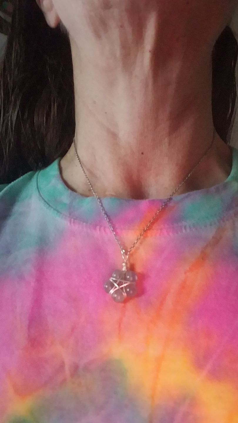 Customer photo review of Crystal Pentagram Necklace – Your Shield in Unsteady Times