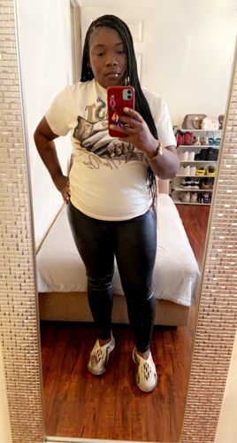 Customer photo review of YZ Foam Runner Sand DopeSkill T-shirt Trapped Halloween Graphic