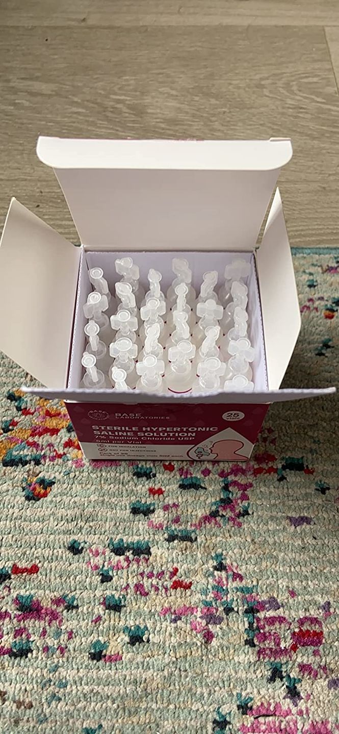 Customer photo review of 7% SALINE SOLUTION FOR NEBULIZER - FOR INHALATION THERAPY  - 25 5ML vials