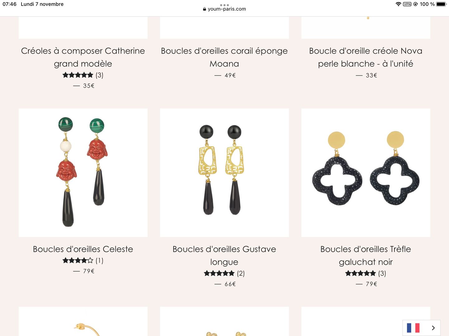 Customer photo review of Boucles d'oreilles Celeste