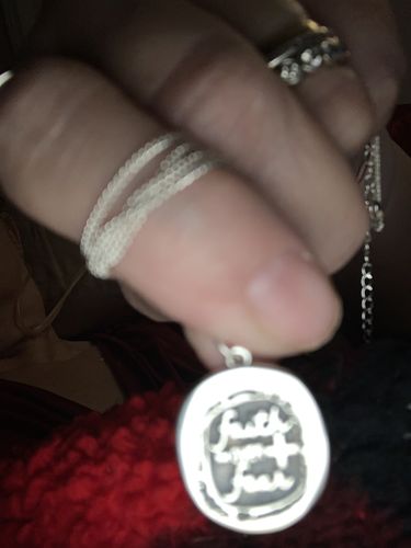 Customer photo review of Custom "Faith Over Fear" Wax Seal Signet Necklace - Sterling Silver