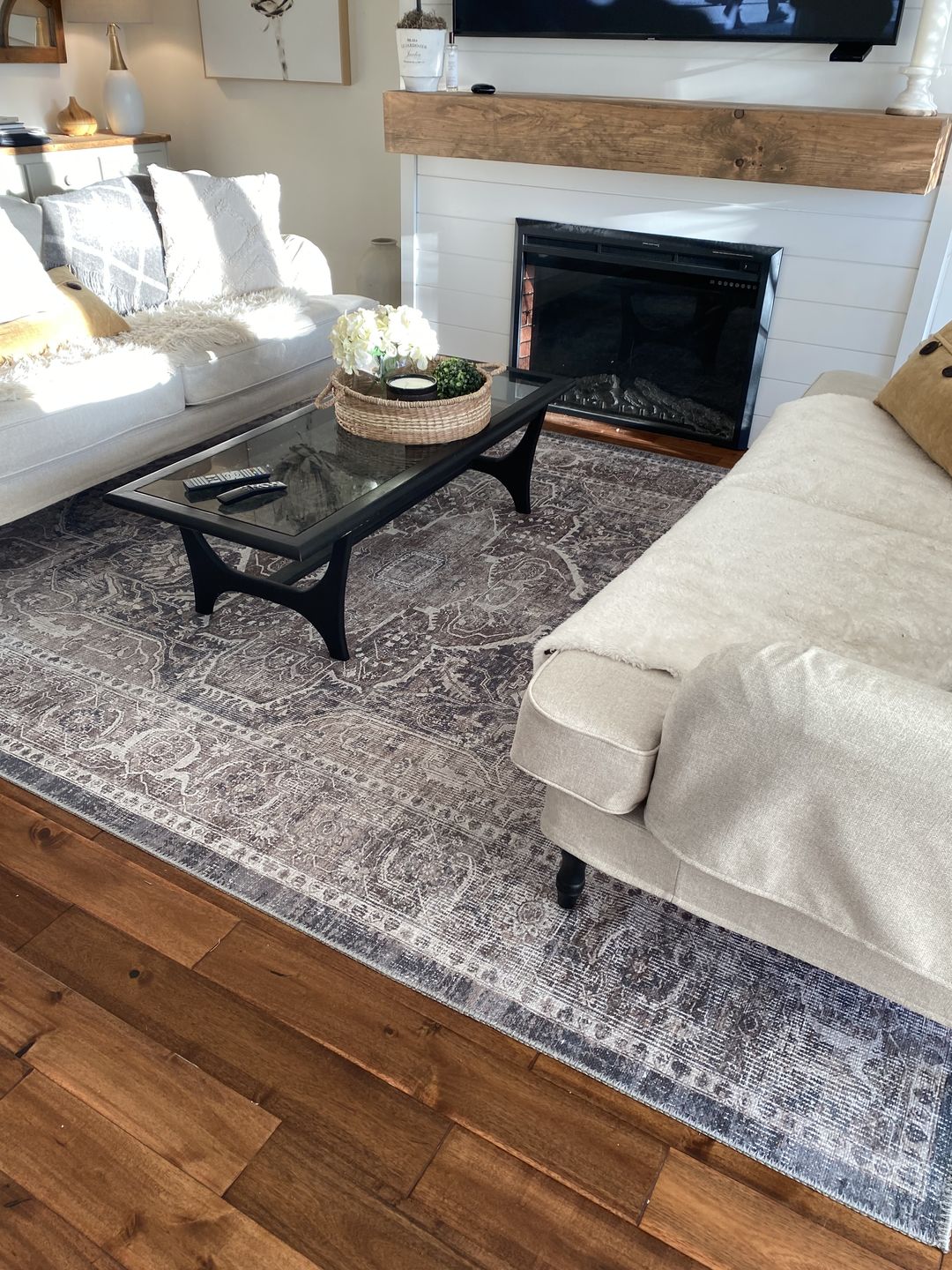 Customer photo review of Distressed Vintage Kendra Ash Area Rug