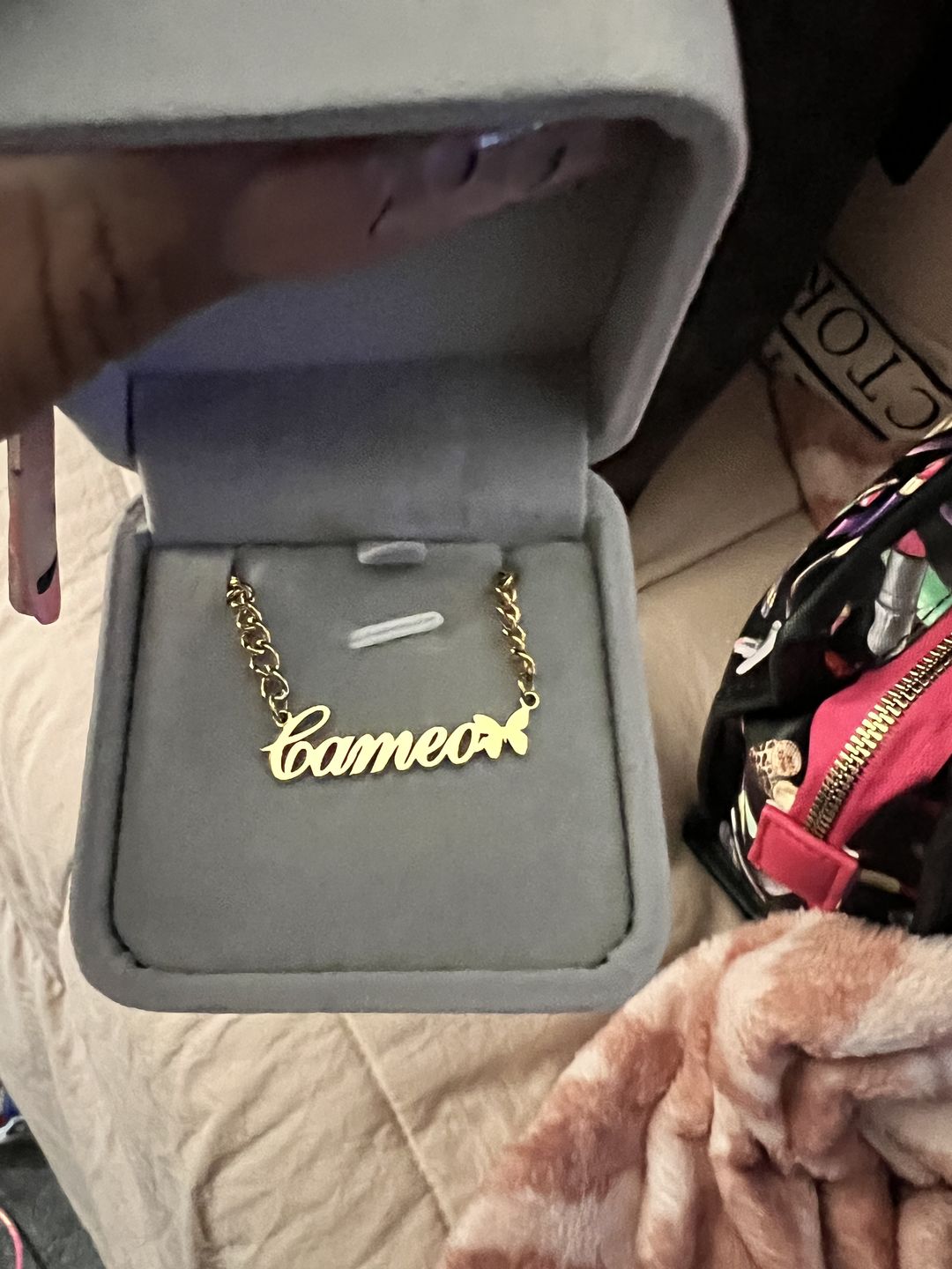 Customer photo review of Butterfly Name Necklace