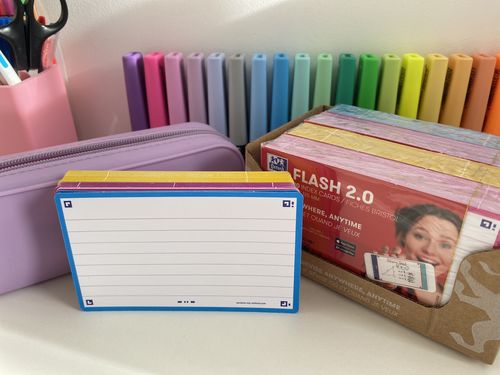 Avis photo d'un client sur Flashcards FLASH 2.0 OXFORD # 80 cartes 7,5 x 12,5 cm - ligné