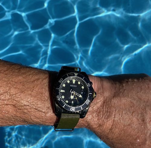 Customer photo review of Classic Military Style Strap - Military Green With Black PVD Buckle and Keepers