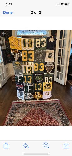 T-shirt quilt featuring pittsburgh penguins, pittsburgh steelers by Sheila from PA
