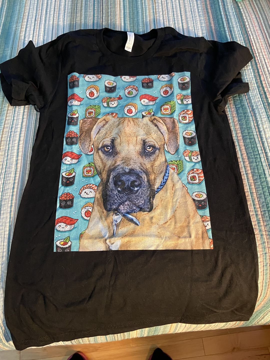 Customer photo review of Custom Pet Art Mens Crew Neck T-shirt