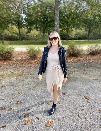 Customer photo review of Isabelle Strickkleid - Creme