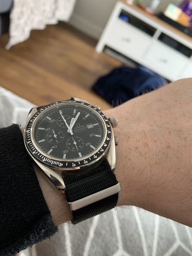Customer photo review of Premium Thick Woven Military Style Watch Strap - Black Raven