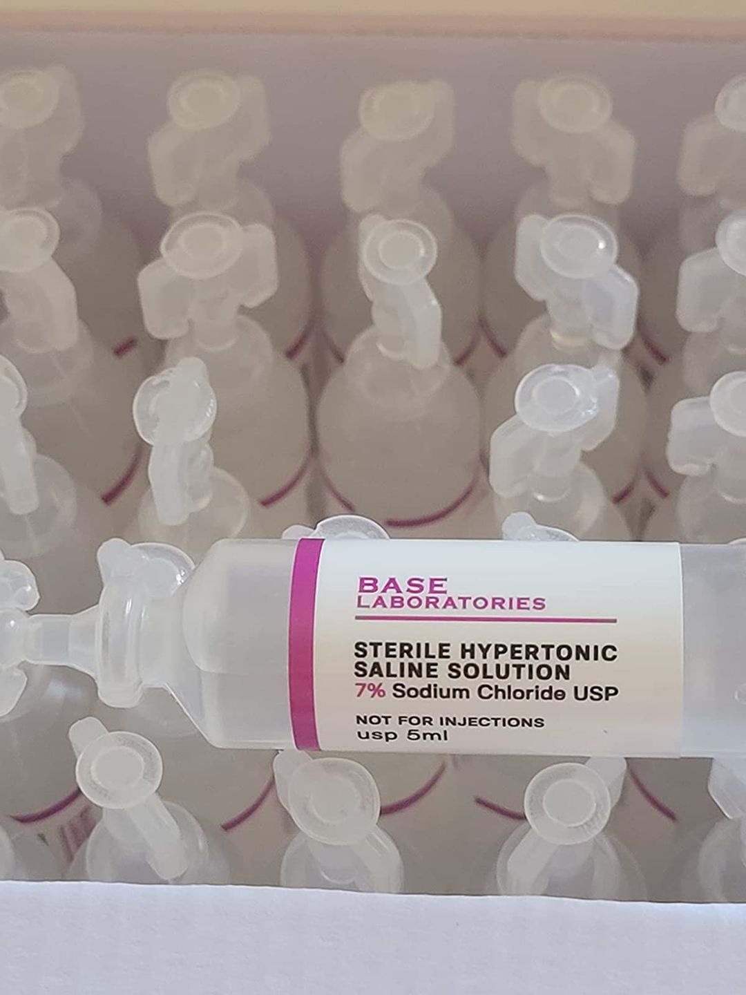 Customer photo review of 7% SALINE SOLUTION FOR NEBULIZER - FOR INHALATION THERAPY  - 25 5ML vials