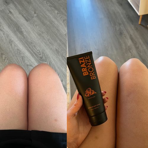 Customer photo review of Vegan Self-tan Moisturizing Lotion