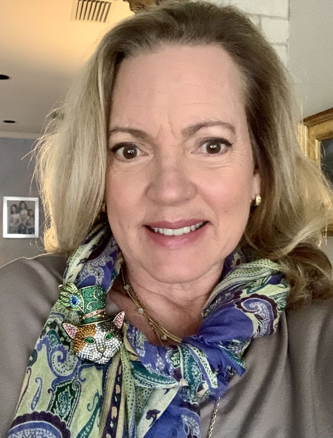 Customer photo review of HEIDI DAUS®"Calico Cutie" Crystal Cat Pin
