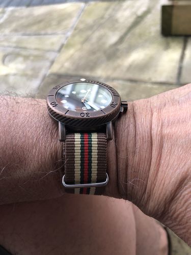 Customer photo review of Classic Military Style Strap - Brown Italian Lux
