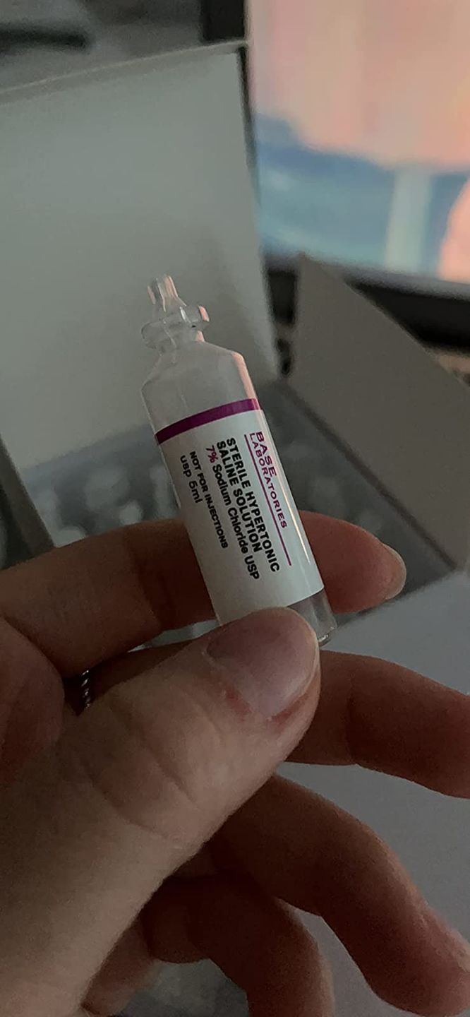 Customer photo review of 7% SALINE SOLUTION FOR NEBULIZER - FOR INHALATION THERAPY  - 25 5ML vials
