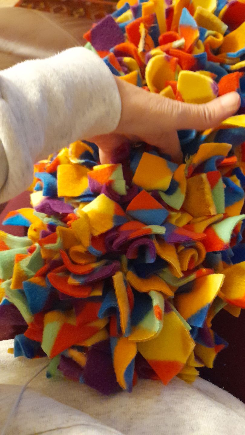 Customer photo review of Multicoloured Squares Anti Pill Polar Fleece Fabric