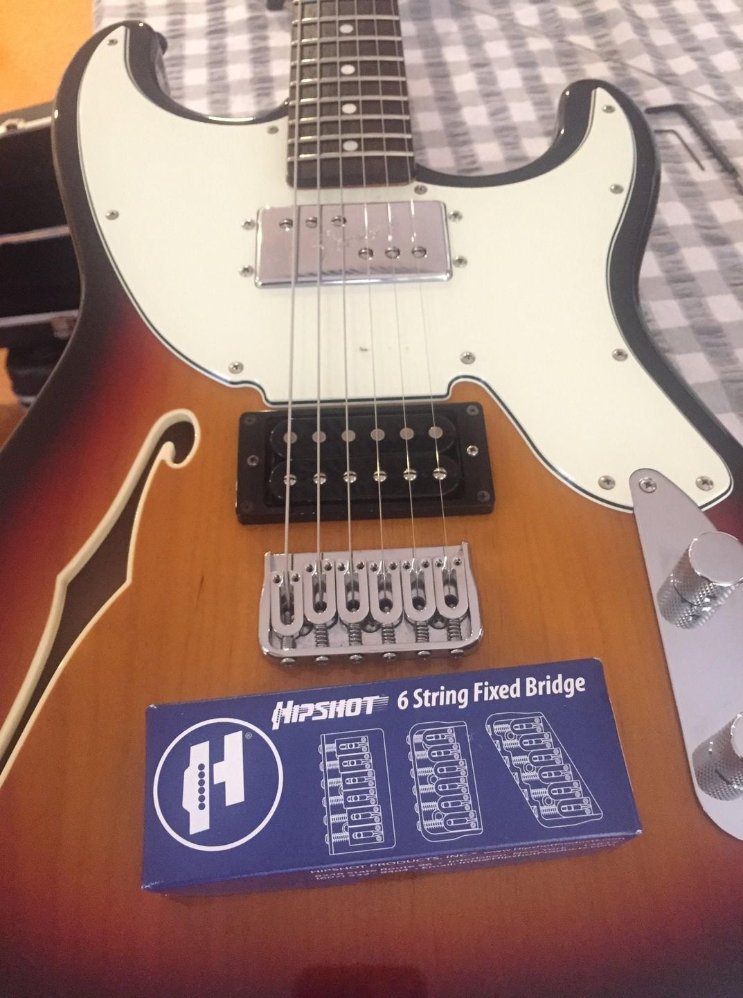Customer photo review of 6 String Fixed Guitar Bridge