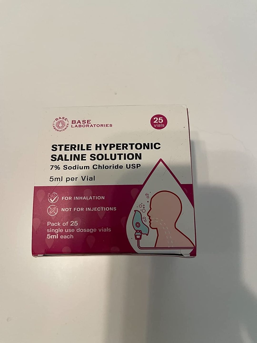 Customer photo review of 7% SALINE SOLUTION FOR NEBULIZER - FOR INHALATION THERAPY  - 25 5ML vials