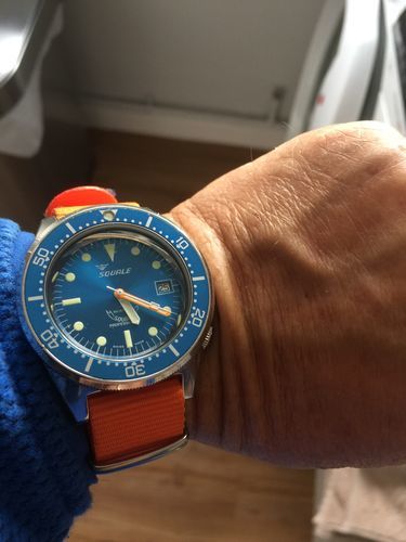 Customer photo review of Classic Military Style Strap - Bright Orange