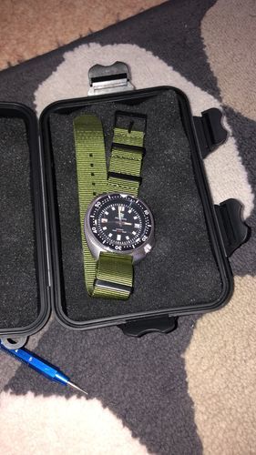 Customer photo review of Classic Military Style Strap - Military Green With Black PVD Buckle and Keepers