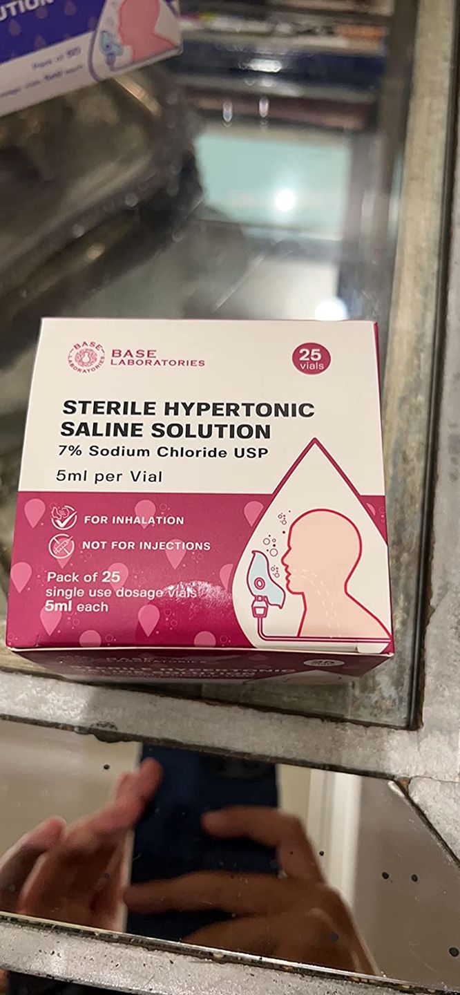 Customer photo review of 7% SALINE SOLUTION FOR NEBULIZER - FOR INHALATION THERAPY  - 25 5ML vials