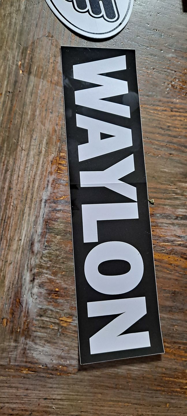 Customer photo review of Waylon Bumper Sticker