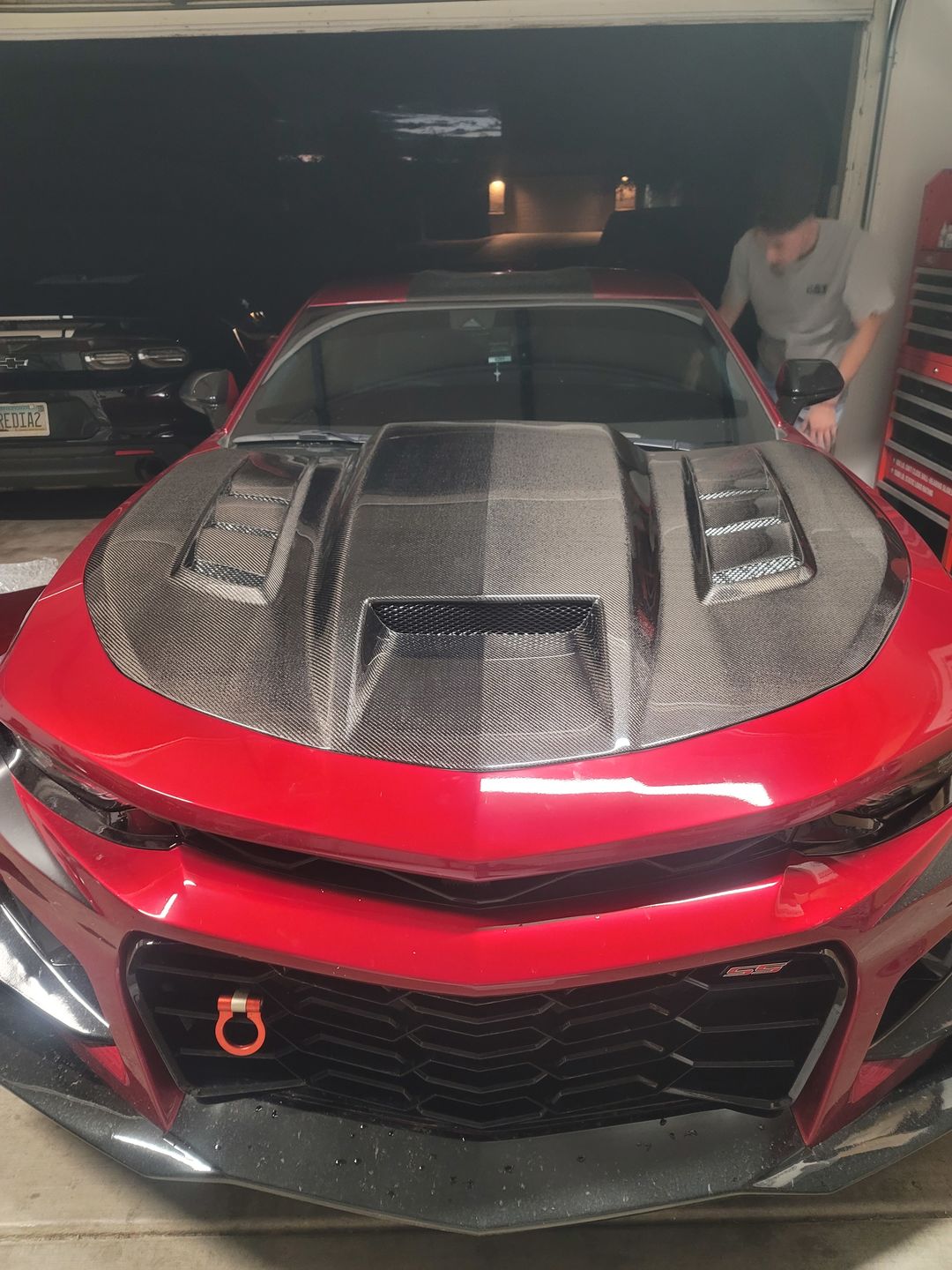 Customer photo review of Pre-Order 2016-2022 Chevy Camaro Terminator Full Carbon Fiber Hood
