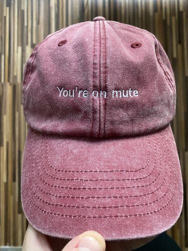 Customer photo review of "You're on mute" Vintage Hat