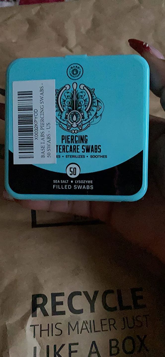 Customer photo review of Piercing Aftercare Swabs