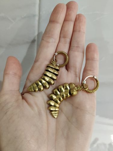 Customer photo review of Rattlesnake Tail Earrings