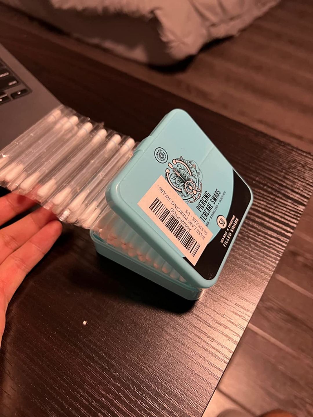 Customer photo review of Piercing Aftercare Swabs