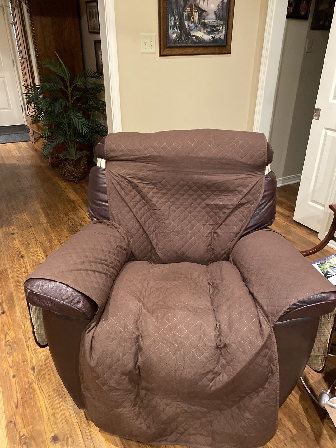 Customer photo review of NEW Machine-Washable, Dryer-Safe Furniture Protector Couch Cover With Side Pockets & Back Straps (+2-In-1 Reversible Colors!)