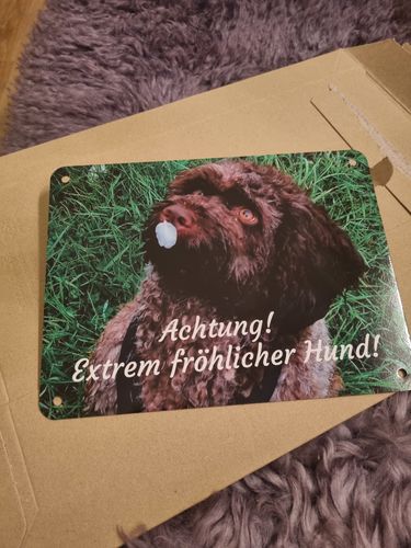 Customer photo review of Hunde-Türschild mit Foto & Wunschtext