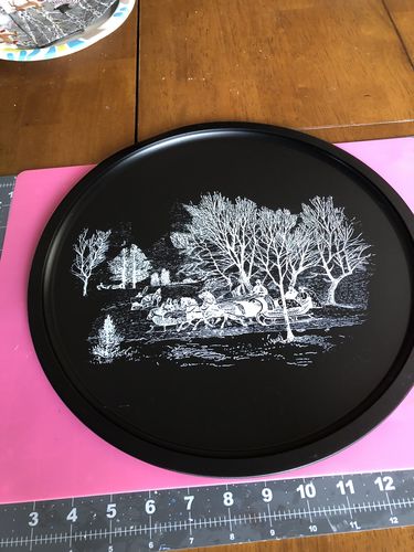Customer photo review of Winter Scene - Mesh Stencil 8.5x11