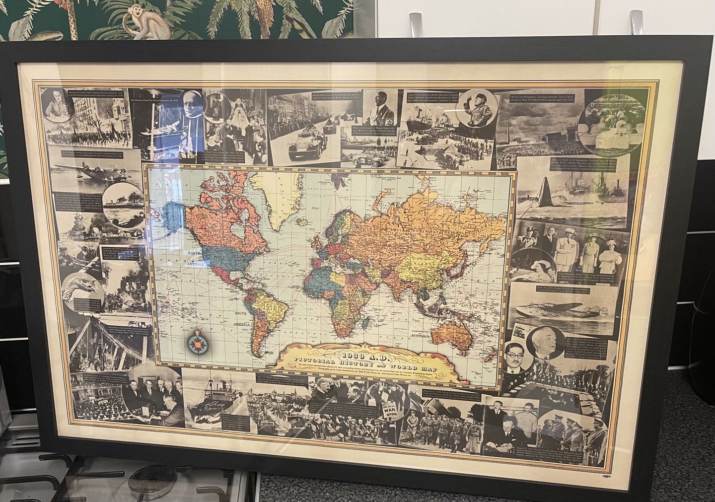 Customer photo review of World War 2 World Map, 1939 - Old Historical Events - Hitler Invading Poland, Allies Declaring WW2, Pope Dying
