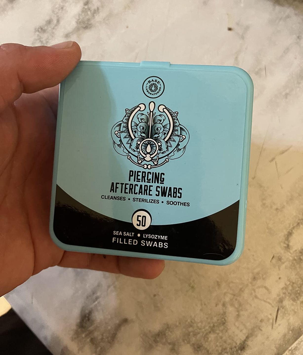 Customer photo review of Piercing Aftercare Swabs
