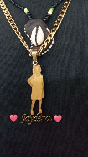 Customer photo review of Lovers Charm™ 18K Custom Engraved Necklace