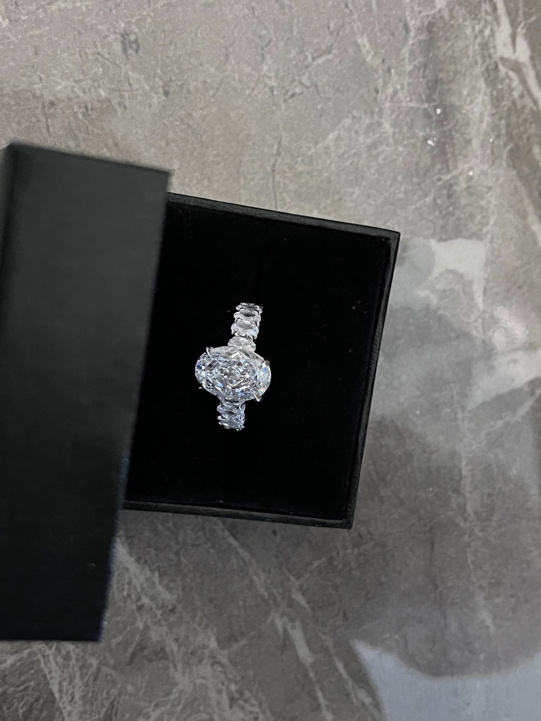 Customer photo review of S925 Luxurious 4.5Ct Oval Cut Engagement Ring In Sterling Silver For Daily Wear