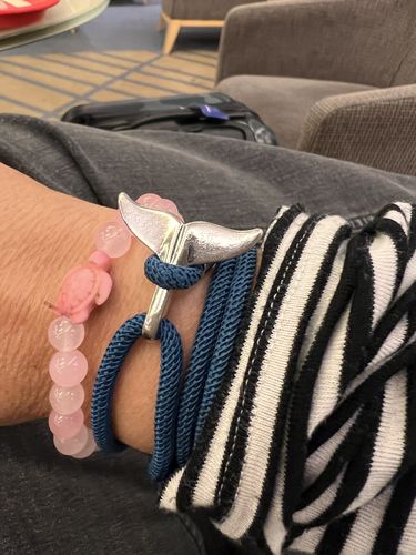 Customer photo review of "Whale" tracking bracelet
