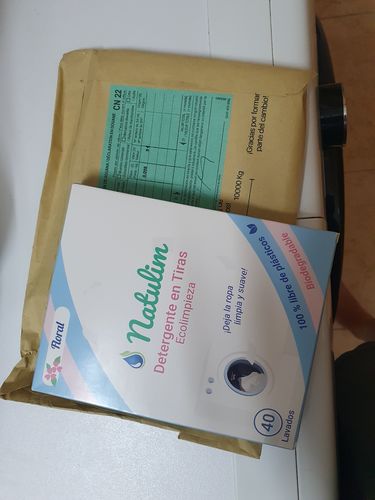 Customer photo review of Eco-Tiras de Detergente 40 lavados Natulim