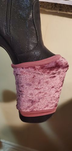 Customer photo review of Lunalae Shoe Covers PINK VELVET