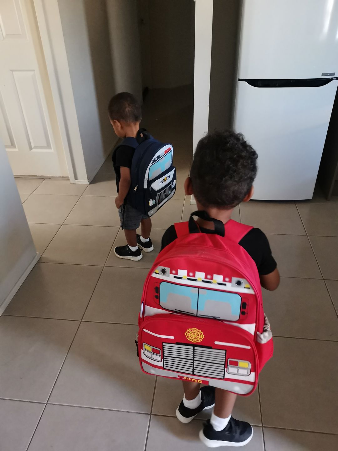 Customer photo review of Fire Truck Backpack