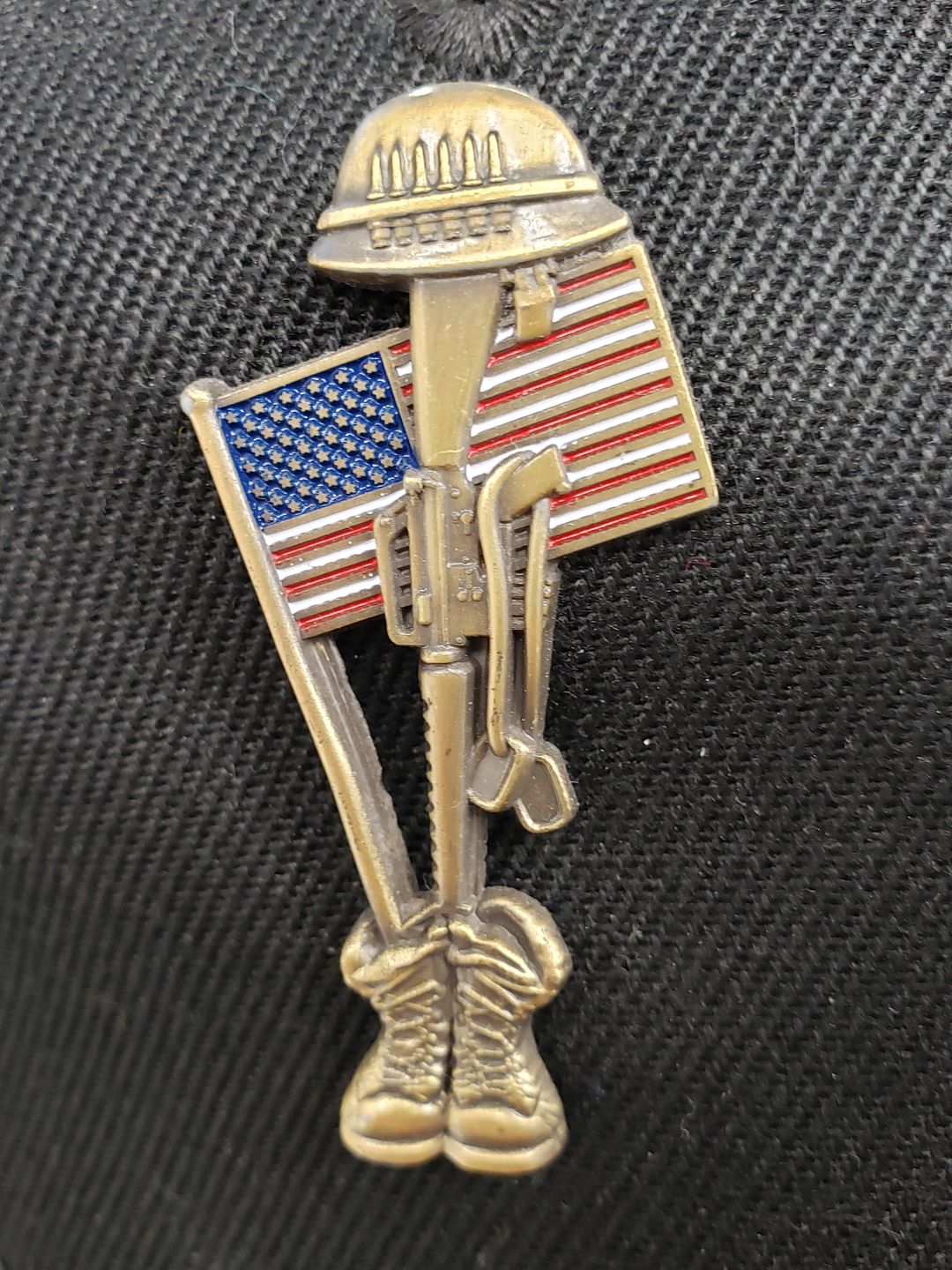 Customer photo review of Fallen Soldier USA Memorial Pin
