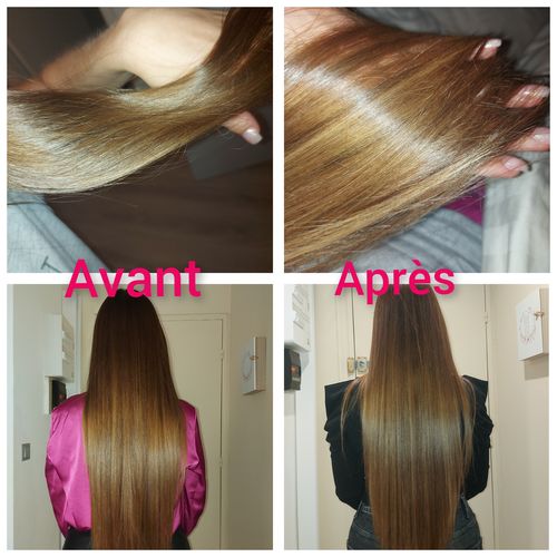 Customer photo review of Notre soin éclaircissant pour des cheveux rayonnants en moins de 5 minutes